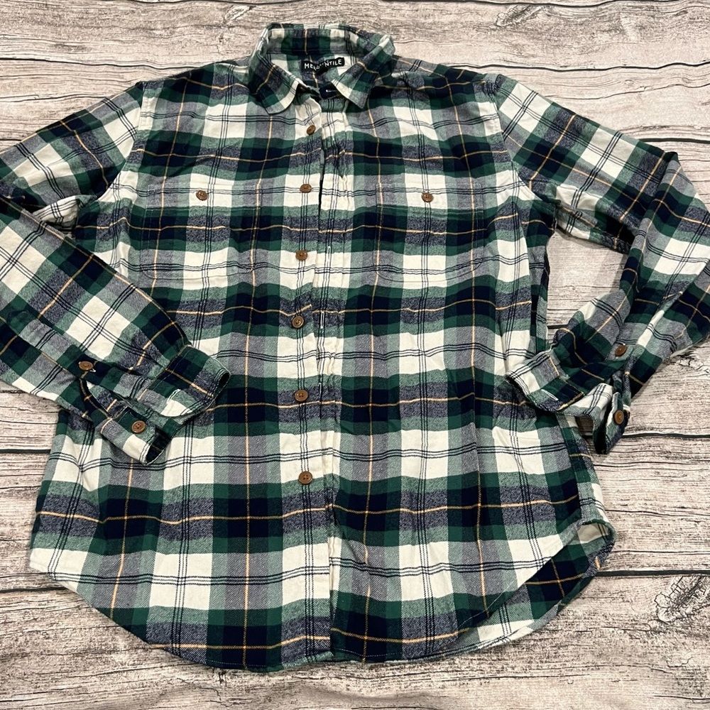 Men’s J Crew Mercantile Flannel Shirt Size Medium